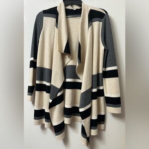 Loft Striped Open Front Cardigan Sweater
Size petite small